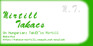 mirtill takacs business card
